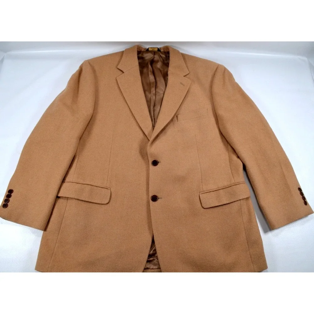 Brooks Brothers 346 Men's 100% Camel Hair Tan Jacket Blazer Sport Coat Size 46 R